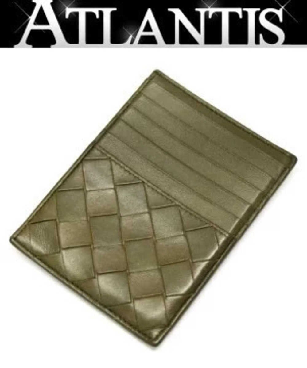 Bottega Veneta Intrecciato Fragment Card Case Wallet Coin Leather Green